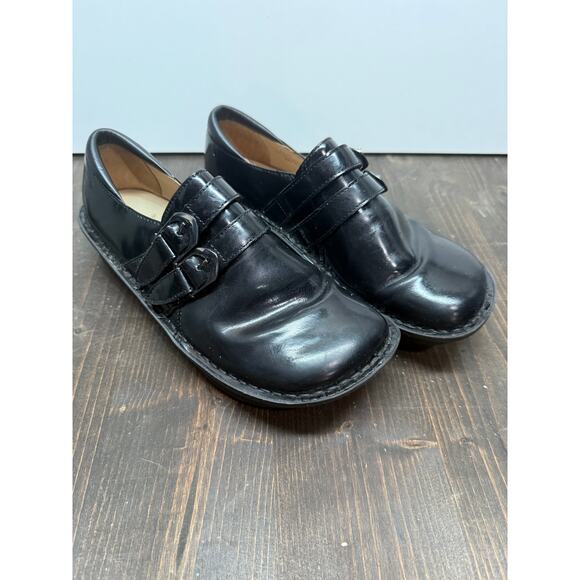 Alegria Shoes - Alegria Black Mules Comfortable Leather Clogs, 38